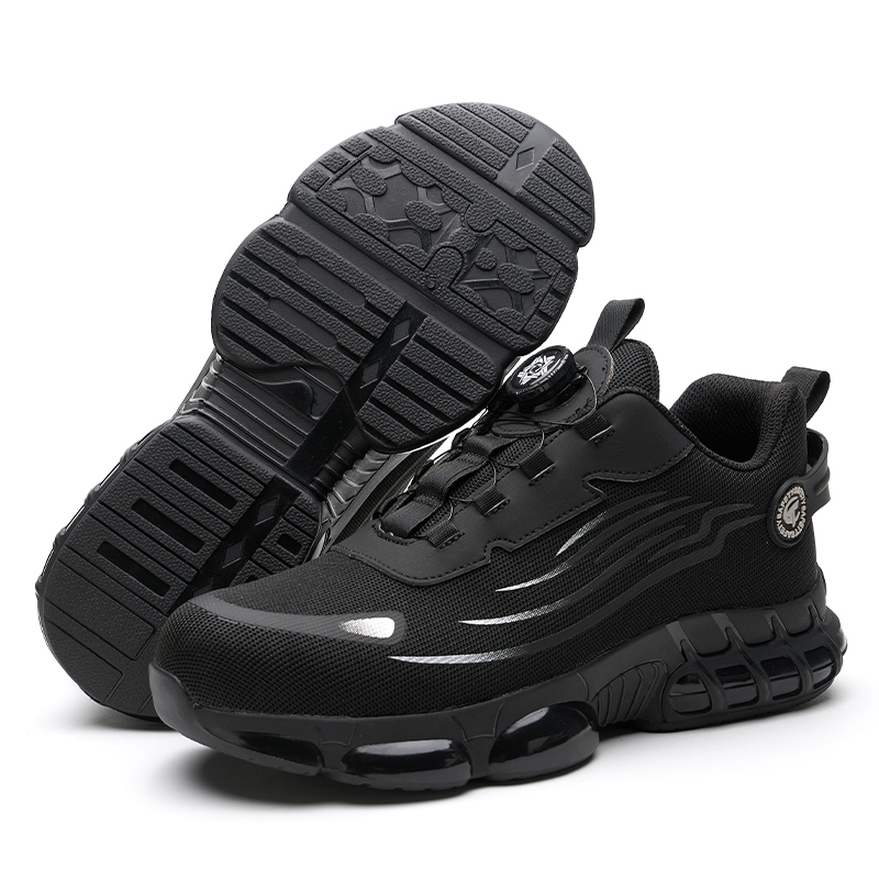 ZG 918 Black Safety Work Shoes with Steel Toe and Dial Lock for