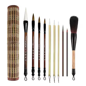 Wholesale Flat Round Acrylic Paint Brush Painting Set - China