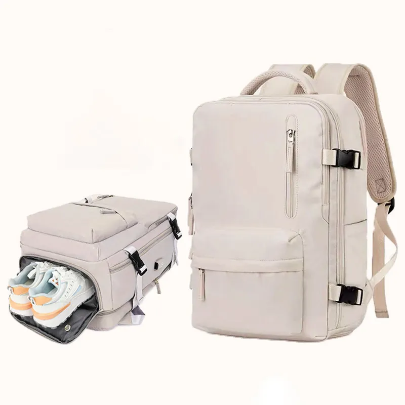 Laptop-Rucksack Tasche wasserdicht Polyester Herren Oxford-Stoff Geschäftsreise-Rucksack wiederaufladbare USB-Tüte