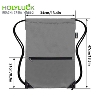 Sac à dos de sport pliable en polyester 300D durable avec logo personnalisé Holyluck pour la salle de sport et les voyages