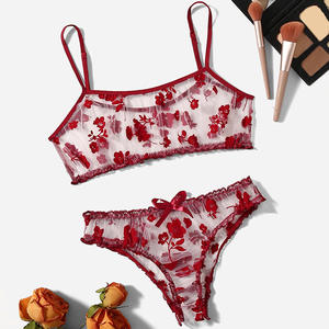 Европейско-американский прозрачный нейлоновый комплект нижнего белья с бантом, черный, сексуальный, соблазнительный, романтический, для женщин - Product Image 3