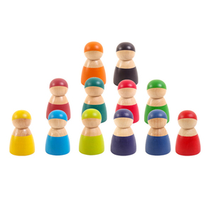 Montessori in <span class=keywords><strong>legno</strong></span> 12 colori arcobaleno <span class=keywords><strong>bambole</strong></span> piolo in <span class=keywords><strong>legno</strong></span> finta gioco figure <span class=keywords><strong>di</strong></span> persone bambola blocchi colorati giocattoli - Product Image 6