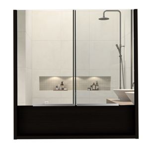 Botiquín de medicina rectangular DB Manchester con espejo de Wengue negro Producto de espejos de baño - Product Image 2