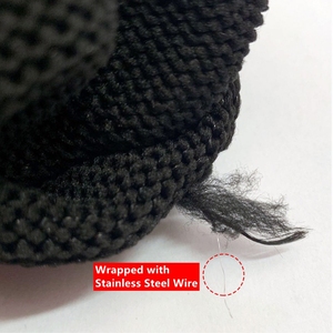 Ánh nắng mặt trời 100% thực phẩm lớp <span class=keywords><strong>7</strong></span> Đo sợi màu đen cấp <span class=keywords><strong>5</strong></span> chống cắt găng tay chống bọc bằng thép không gỉ - Product Image 3