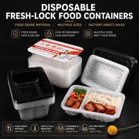 Boîte d'emballage alimentaire carrée jetable en PP de 1 mm d'épaisseur Lock Fresh Waimai par Liqiang
