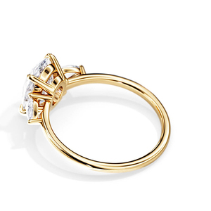 Nhẫn cưới/nhẫn đính hôn nữ kim cương Moissanite oval 3ct ba viên đá MaiYi 9K/10K/14K/18K/PT950 - Product Image 4