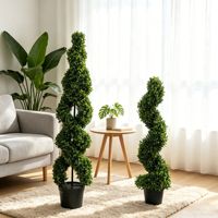 Arbre artificiel en spirale de myrte, plante en pot sur pied, style rustique naturel, matériau PE, 100-200 cm, décoration pour salons