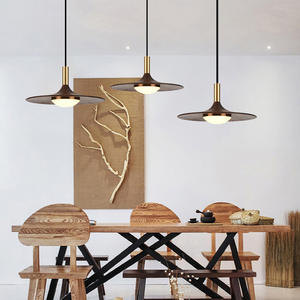 Luminaire suspendu de style japonais moderne pour chambre à coucher Minimaliste Créatif Café Bar Comptoir Bois massif UFO Luminaire de table à manger - Product Image 5