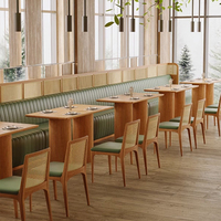 Ensemble de meubles en rotin tissé en bois massif de haute qualité Restaurant Coffee Shop Table et chaises à vent japonaises