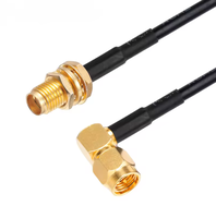 Fiche SMA vers prise SMA RG58 RG174 RG316 RG402 Câble avec câble coaxial et SMA femelle mâle à angle droit