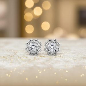 Pendientes de oro blanco con diamantes redondos de talla brillante, color D, naturales, certificados por GIA, joyería clásica de boda para mujer - Product Image 2