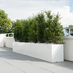 Outdoor Stainless Steel Flower <b>Box</b> Square Minimalist Garden <b>Planter</b> Metal Plant Container - Product Image 1