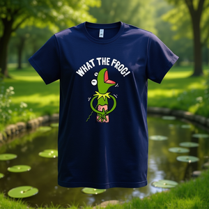 T-shirt What The Frog blu scuro unisex per adulti taglia media - Product Image 3