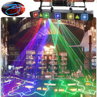 5-Head DMX512 Laser Stage Lights 5-Color Spider Disco LED Light avec commande vocale pour Party Club Bar DJ
