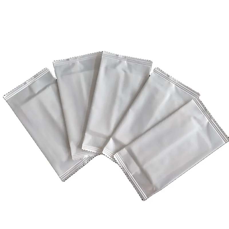 Free Sample Individually Wrapped Wet Wipes Spunlaced Nonwoven Fabric Single Packaging Tissue for Restaurant