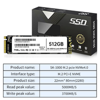 Disque SSD interne NVMe M.2 PCIe de haute qualité, directement de l'usine, 512 Go, 2280, 4.0, 4x4 canaux, 5200 Mo/s en lecture/3800 Mo/s en écriture