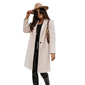 New high-end westernized thickened double-sided woolen coat for women's French Hepburn style coat