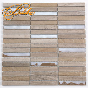 Serene Thassos, mosaico de grano de madera blanca, elegante vidrio nacarado, revestimiento de paredes de mármol, azulejo, para el hogar Decoración elegante, función de retroceso - Product Image 2