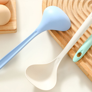 22.5cm <span class=keywords><strong>de</strong></span> Long biodégradable paille <span class=keywords><strong>de</strong></span> blé <span class=keywords><strong>Chef</strong></span> cuillère résistant à la chaleur outil <span class=keywords><strong>de</strong></span> cuisine produits en caoutchouc ovale cuillère à soupe - Product Image 6