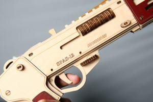 ของเล่นเสริมพัฒนาการใหม่ ของตกแต่งโต๊ะทำงาน ตัวต่อเลเซอร์คัท จิ๊กซอว์ ปืนยิงยางไม้ <span class=keywords><strong>M870</strong></span> ปืนลูกซอง งานฝีมือไม้ DIY ของขวัญที่ดีที่สุด - Product Image 5