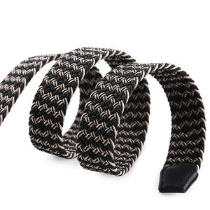 カスタム35MMエクストラロングメンズカジュアルニット生地編組弾性ストレッチベルトジーンズマルチカラーファブリックベルト - Product Image 2