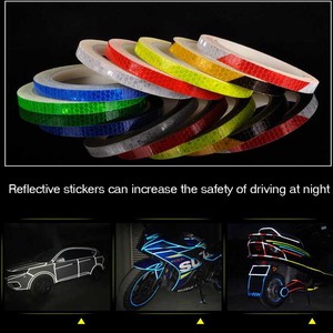 1cm * 8m Autocollants réfléchissants pour vélo <span class=keywords><strong>Bandes</strong></span> fluorescentes pour VTT <span class=keywords><strong>Bandes</strong></span> de cyclisme pour casque moto scooter - Product Image 3