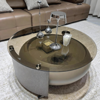 Ensemble de table basse en verre trempé durable, design moderne élégant, écologique, fonctionnalités personnalisables, meubles de salon