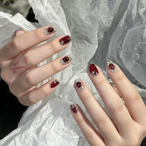 2025 Año Nuevo armadura de batalla Ruby Cat Eye Art Rich Ultra Brightening Atmosphere Impresionantes pegatinas de uñas portátiles hechas a mano - Product Image 6