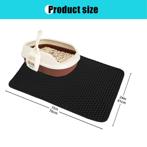 Wholesale Double Eva <b>Cat</b> Litter Mat Foldable Washable Pet Honeycomb Leaky Sand Mat <b>Cat</b> Litter <b>Box</b> Cleaning Mat - Product Image 2