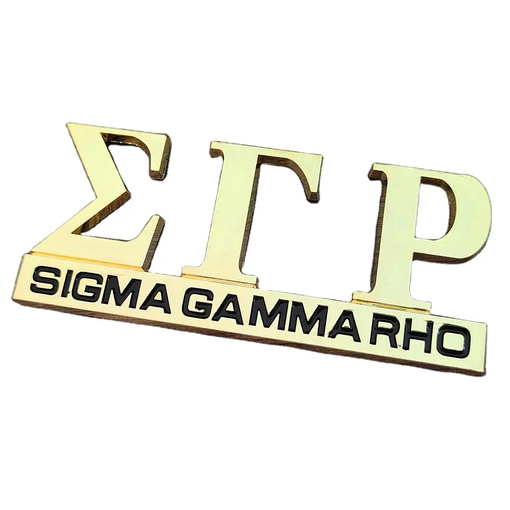 Or Sigma Gamma Rho grec sororité fraternité Chrome Auto voiture emblème autocollants toutes les organisations décalcomanies découpées Badge Tag décalcomanie