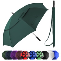 Paraguas de Golf Recto Extra Grande de 60 Pulgadas, Blanco, con Protección UV/Antiviento, Doble Toldo para Eventos al Aire Libre, Impresión de Logotipo Personalizado