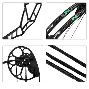 Ensemble d'arc à poulies pour tir à l'arc en plein air, chasse, tir, 20-70 lb, main droite, noir/camouflage, aluminium, avec accessoires PANGO LWANO 202 - Product Image 4
