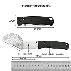 Couteau de poche EDC BM-BUGOUT 535BK-07, couteau de survie en plein air, couteau de camping, manche en aluminium léger, couteau pliant quotidien, DIY OEM M390 - Product Image 6