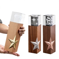 Trophées de compétition pour enfants en bois massif durable, gravés en forme d'étoile à cinq branches, imprimés UV, sur mesure, souvenirs de remise de diplôme, nouveauté