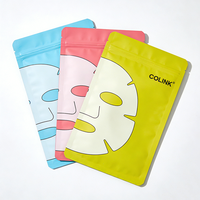Sacs d'emballage pour masques faciaux en aluminium imprimés sur mesure, colorés, à trois soudures latérales, pochettes cosmétiques mates pour soins de la peau
