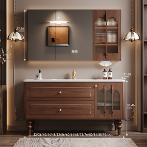 Mueble de Baño con Lavabo Individual o Doble, Mueble de Baño Independiente de Alta Gama con Espejo Inteligente LED Antivaho - Product Image 6