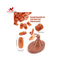 Main d'entraînement pour la pratique de la manucure, marron, pour ongles en acrylique, flexible, articulée, réglable, portable, en ABS, pour commande en gros et assortie, prête à l'emploi (RTS)