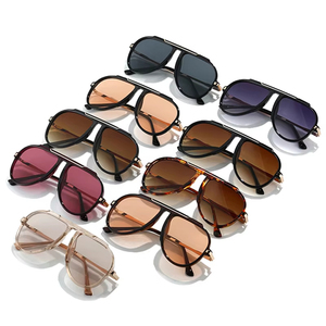 Logo Custom 2026 Vintage Big Frame Square <b>Sunglasses</b> UV400 Metal <b>Oversized</b> Pilot <b>Sunglasses</b> for Men Women - Product Image 4