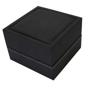 Wholesale New Premium <b>Black</b> Watch Storage <b>Box</b> PU Leather Single Watch Display <b>Box</b> Portable Watch <b>Box</b> with Pillow - Product Image 4