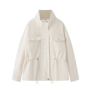Chaqueta de Lana Personalizada para Mujer 2026 con Cuello Mao y Cintura Ajustable, Abrigo Corto Versátil Resistente al Viento para Oficina y Uso Diario - Product Image 2