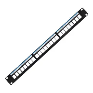 Hoảng loạn mua 24 cổng trống Keystone Patch Panel Rack mount, cài đặt ngang