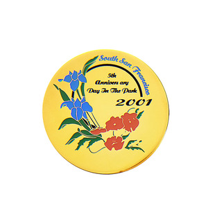 Custom Gold-Plated Metal Relief Antique-Style Commemorative <b>Pin</b> Double-Sided Stamping Gravure Printed 2D <b>Badge</b> - Product Image 6