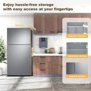 18.0 cu. ft כפור חינם שתי דלת-מקפיא מקרר עליון יצרני מקרר קירור ביתי עם מקפיא DDT-663WMU - Product Image 4