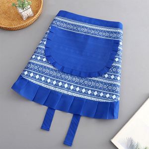 Vintage Half <b>Apron</b> Floral Print Polyester Anti Stain Waist <b>Kitchen</b> Gardening Craft Vendor Work Unisex - Product Image 2