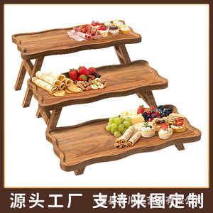 Bandeja de Servir Plegable de Madera Rectangular con Imanes para Facilitar el Plegado y Apilamiento, Uso Residencial - Product Image 5