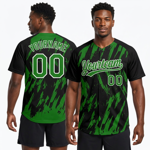 Custom Team Baseball Jersey Digital Printed Polyester Quick Dry Fitted Sports <b>Shirt</b> <b>Henley</b> Neck with Name and Number - Product Image 2