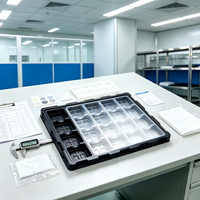 Plateau en plastique ESD personnalisé pour le moulage de masse en salle blanche, pour l'emballage de transfert et l'assemblage médical de dispositifs semi-conducteurs