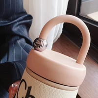 Bouteille d'eau classique en acier inoxydable de 400 ml pour l'été, nouveau design, mignonne bouteille isotherme pour enfants avec anneau de suspension, idéale pour la rentrée scolaire, vente en gros