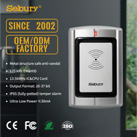 Lecteur de cartes RFID anti-vandalisme en métal, étanche IP65, Wiegand 26-37 bits, entièrement encapsulé, lecteur de contrôle d'accès extérieur