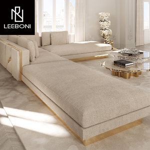 Op maat gemaakte hoogwaardige modulaire hotelsofa set, moderne luxe woonkamermeubelen van stof. - Product Image 5